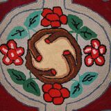 Tapis antique fait main Hooked américain 67cm x 135cm (1930s)