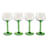 Twisted stem white wine glasses from Alsace
