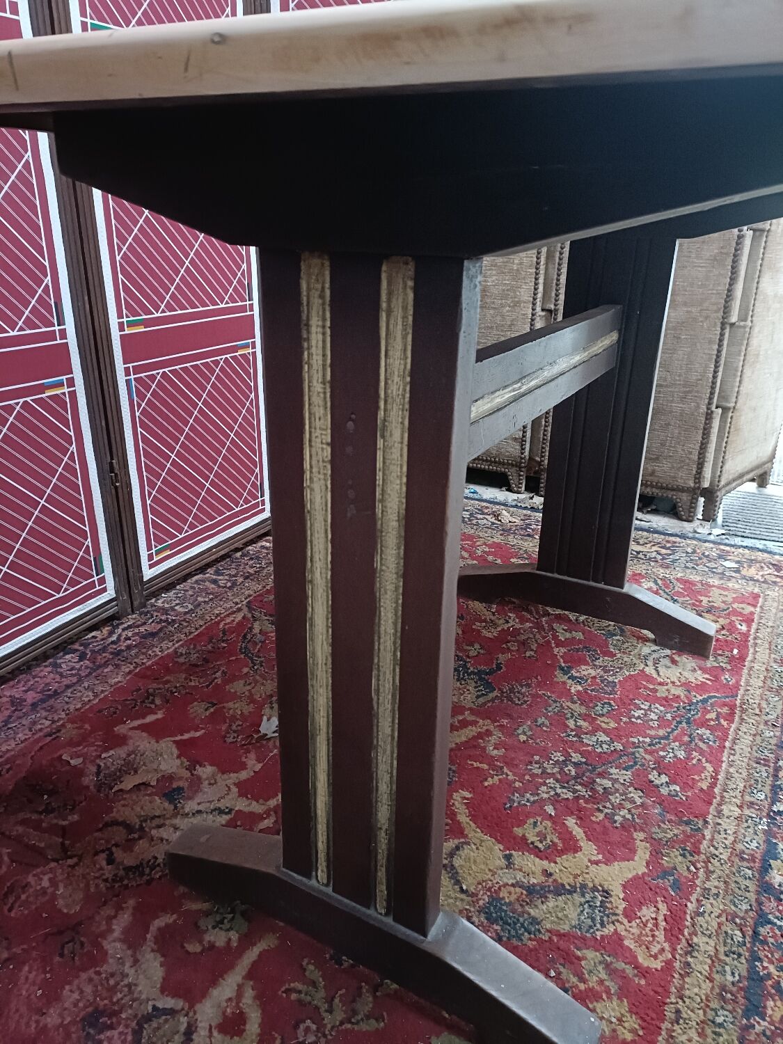 Solid pine bistro table with sanded top, 50s