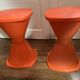 2 vintage orange Pola stools