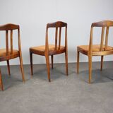 Ensemble de trois chaises de salle à manger des années 1970 par Drevotvar, Tchécoslovaquie