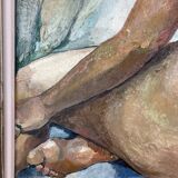 Tableau Nu Assis, Huile Sur Toile Signée, 1938, XXe Siècle