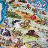 Map of North America, Waddington's shaped Jig-Map, puzzle, 54 x 59 cm