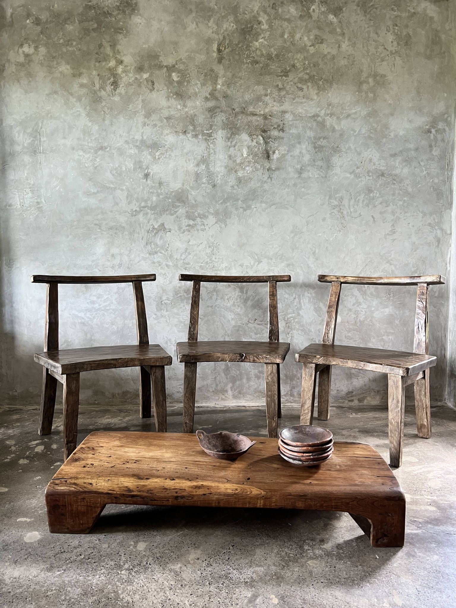 Large old teak chair or armchair H84 L60