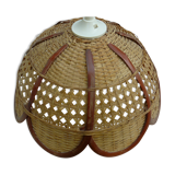 Flower wicker hanging lamp 1970