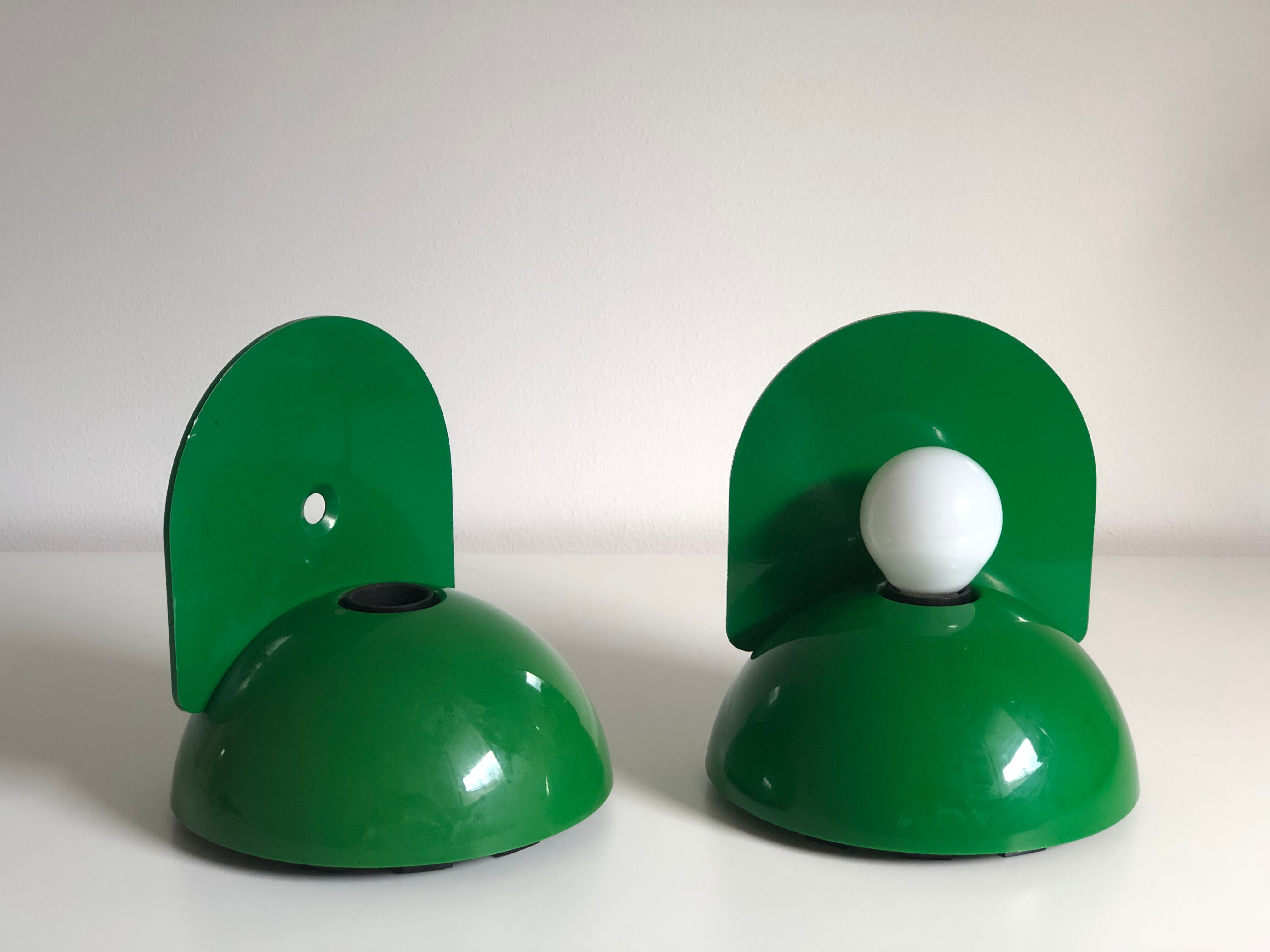 Green Buco sconce by Claudio Dini edited by Artemide, 1974