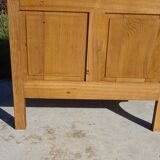 3-in-1 furniture: chest of drawers, secretary, and display cabinet, in walnut.