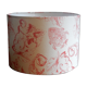 Abat-jour rond toile de jouy rouge et blanche