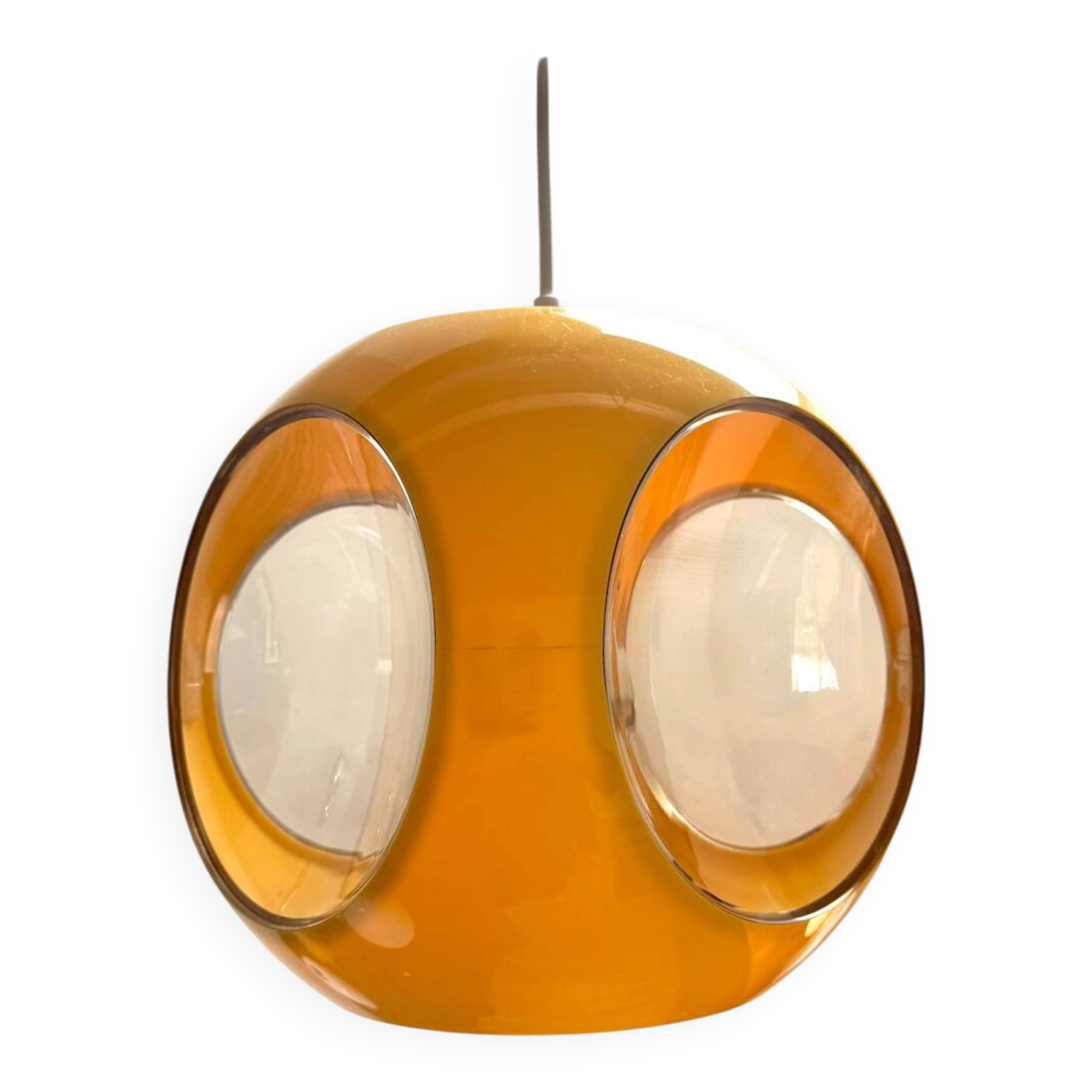Yellow UFO Space Age suspension attributed to Luigi Colani, 1970s.