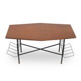 Coffee table with side magazine racks, 1960s.