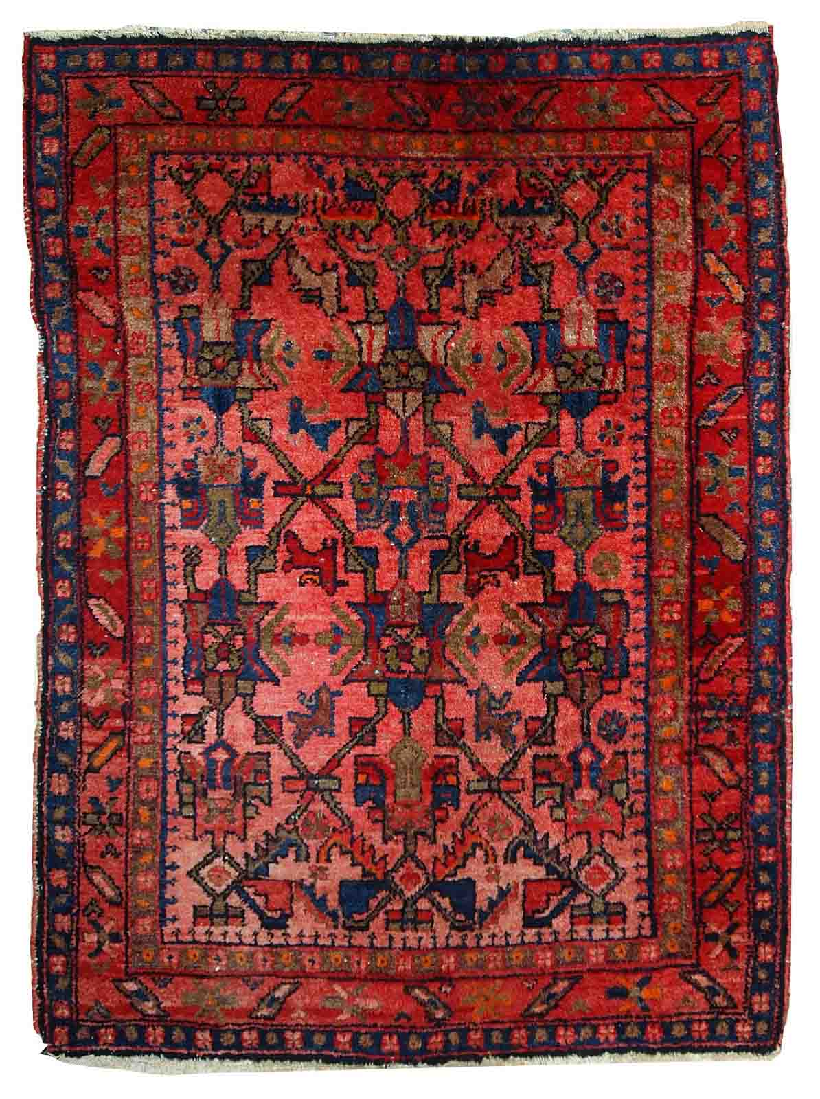 Ancient Persian Carpet Malayer handmade 113cm x 153cm 1920s, 1C403