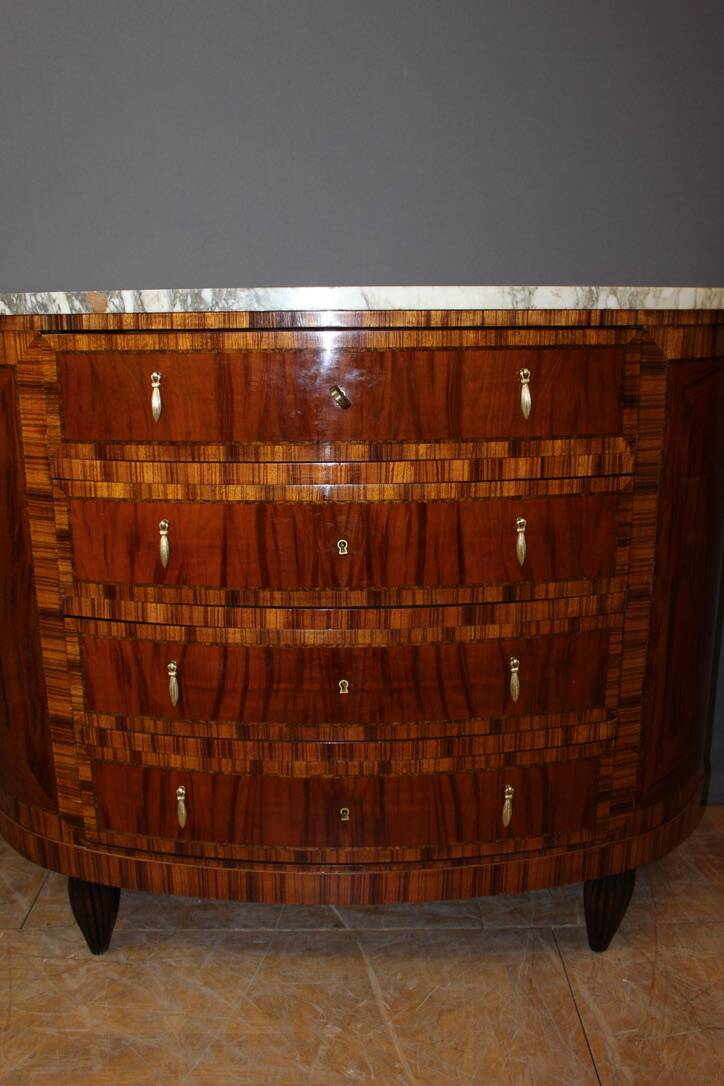 Art Deco half-moon chest of drawers circa 1925