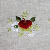 Vintage tablecloth set and 10 fine embroidered linen napkins, 270x165.