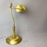 Lampe de table de bureau de banquier portugais en laiton 1940