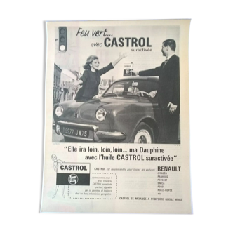 A Castrol Oil Green Light advertisement from a period magazine