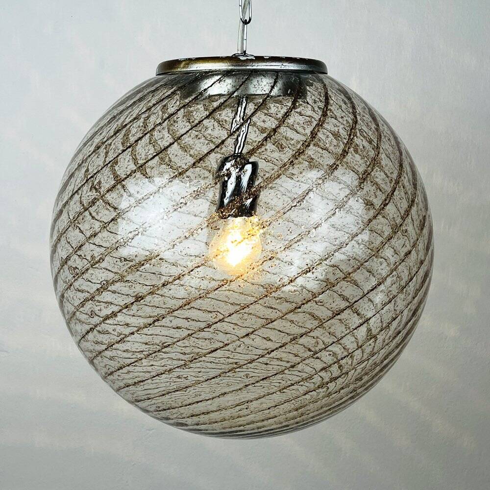 Vintage swirling Murano glass pendant lamp La Murrina, Italy, 1970s