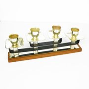 1930s art deco teak candlestick, Austria