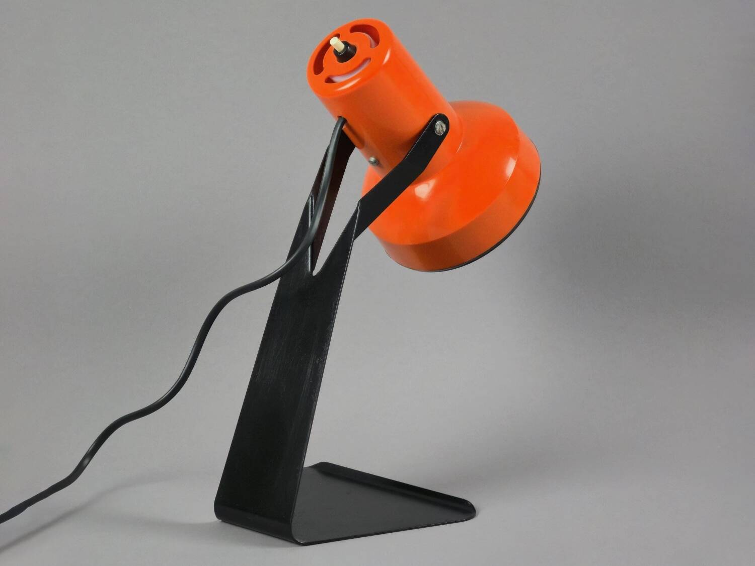Vintage 1970s LYSKAER BELYSNING Orange Plastic Table Light.