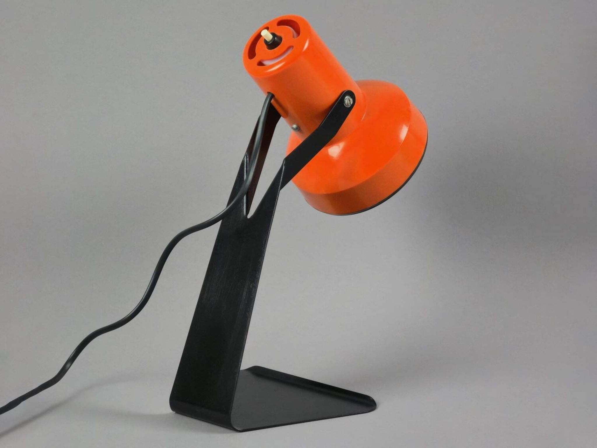 Vintage 1970s LYSKAER BELYSNING Orange Plastic Table Light.