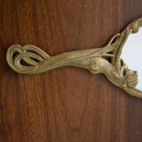 Miroir "nymphe" à main en laiton
