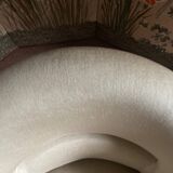 Old toad armchair in beige velvet