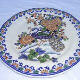 Assiette Gien paon decore