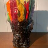 Multicolored Trunk Vase Vallauris Circa 1960 Vintage