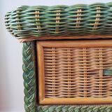 Wicker chest of drawers, 1970s-80s.
