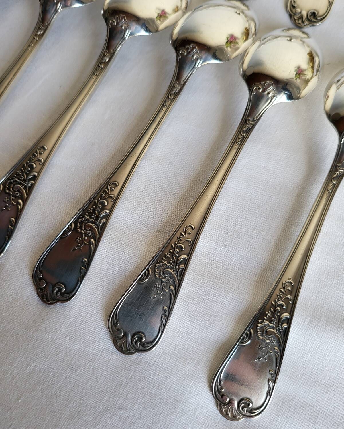 12 small silver-plated metal spoons by Guildart