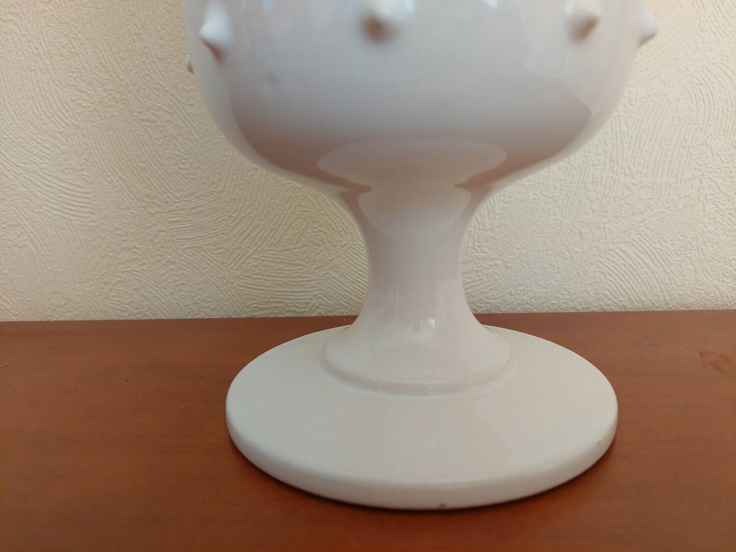 Vase signed Pol Chambost in white enameled ceramic