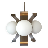 Vintage Pendant Light Yugoslavia 1970 Hanging Lamp Brutalist Copper Sputnik