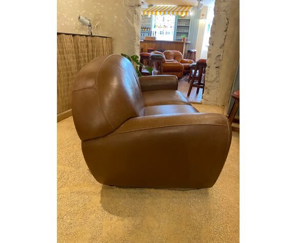 Sofa Club Light Brown Leather Steiner Selency Sofa Club Light Brown Leather Steiner, Tan Leather Club Sofa