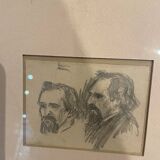 Drawing portrait of two men