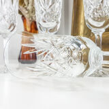 Lot of 6 chiseled crystal flutes