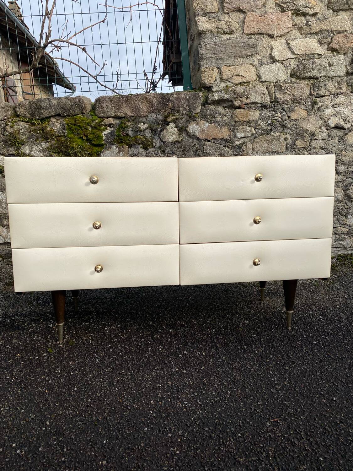 VINTAGE DRESSING TABLE WITH 6 DRAWERS 1960-1970 ROGER LANDAULT