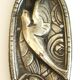 Art Deco wall light, silver-plated bronze, frosted glass, stylized bird decor