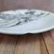 Flat plate Gien France vegetable garden decoration black and white courgettes