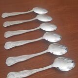 Set of 6 silver metal spoons
