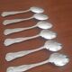 Set of 6 silver metal spoons