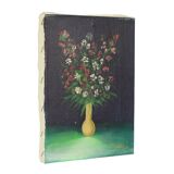 Small Still Life Flowers in a Vase Painting Marcel David 1980