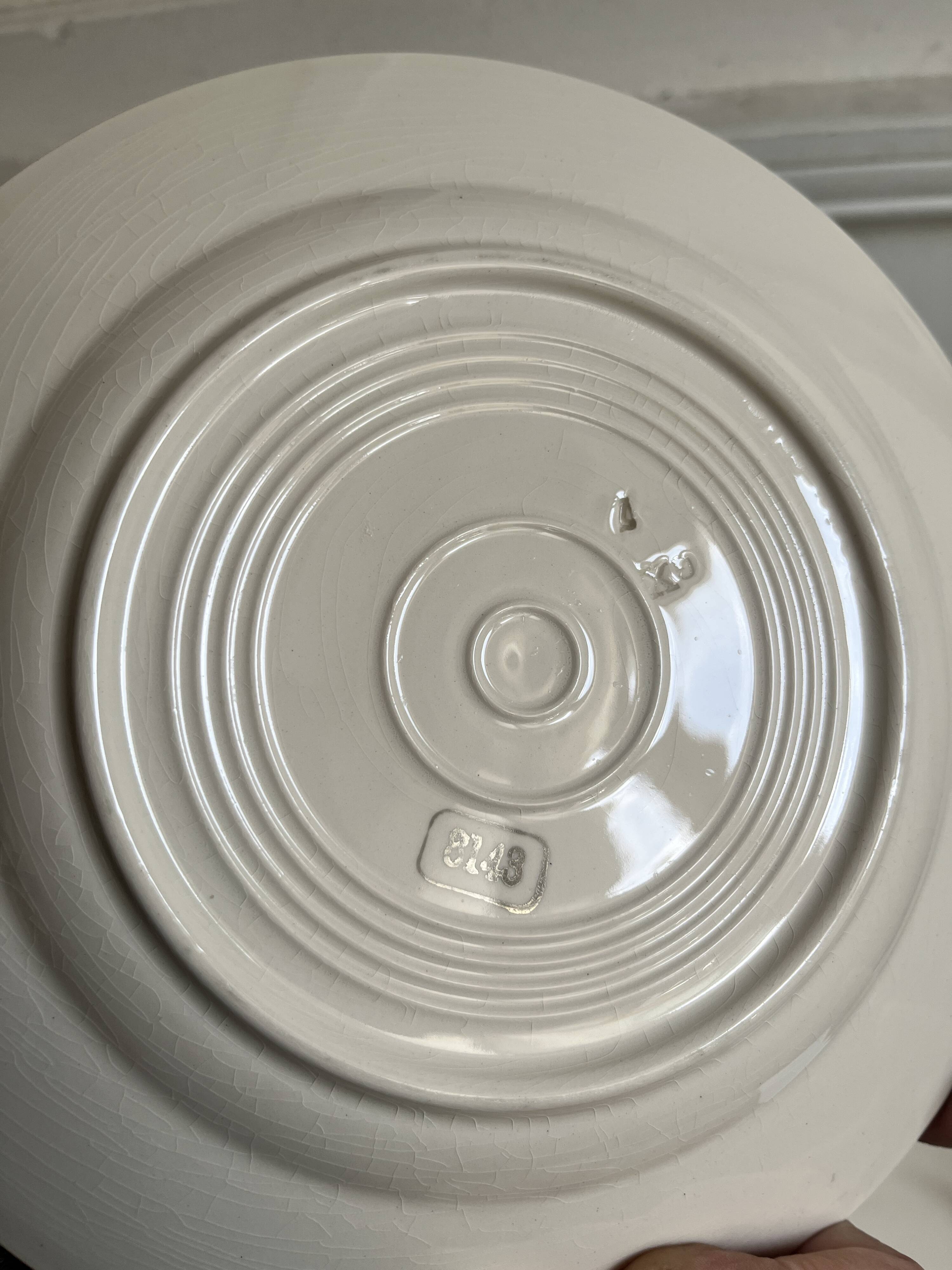 Platinum-rimmed dessert plates