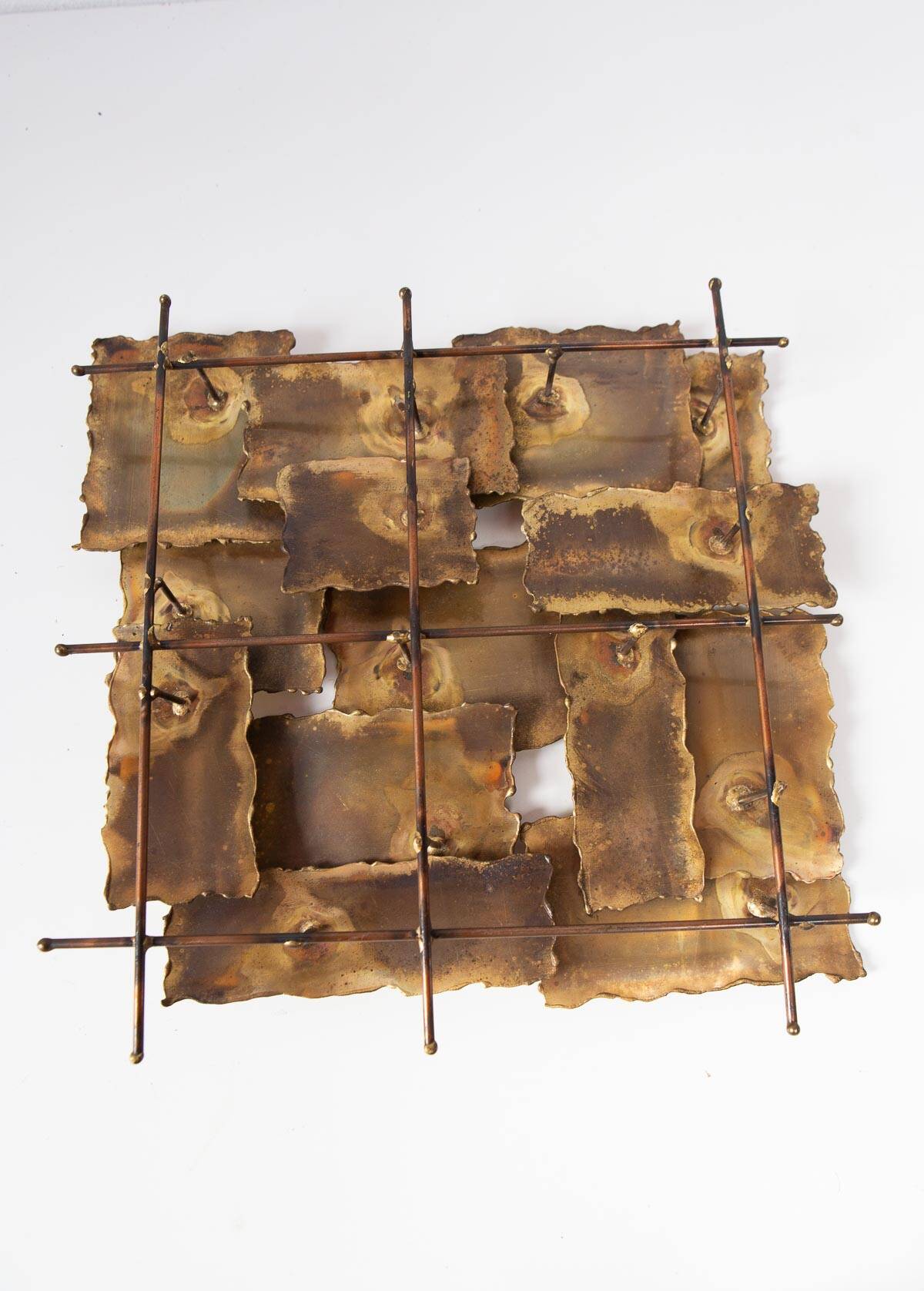 Sculpture or wall decoration in brass sheets USA circa 1970 (28 cm)