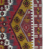 Antique Turkish Runner Rug, Handwoven Traditional Wool Kilim Rug- 140x390cm