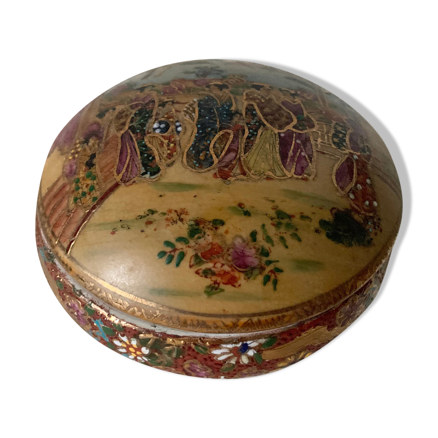 Satsuma porcelain box
