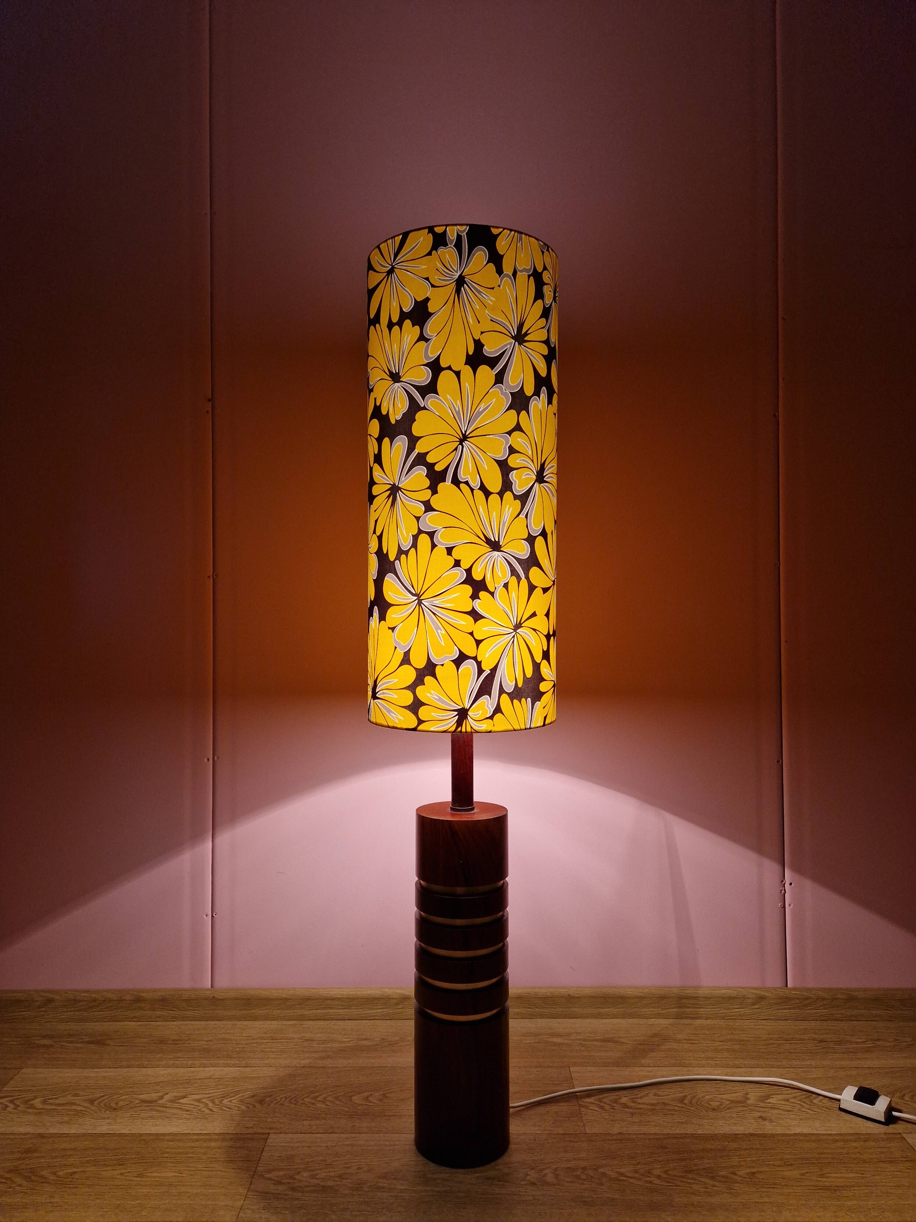 Rosewood and brass danish floor lamp, 1960s