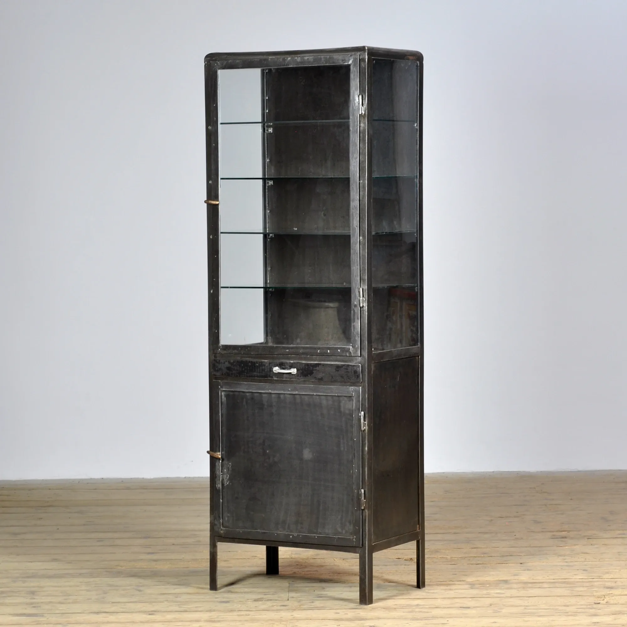 Polished iron medicine cabinet, 1950s