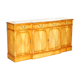 Vintage buffet made of mottled yew wood with three doors and four drawers.