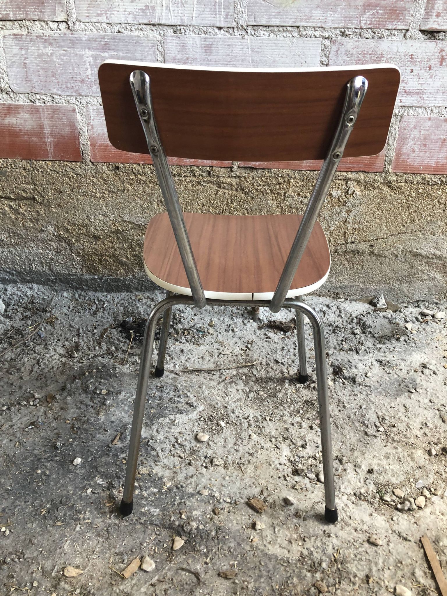 Old chair kitchen formica brown