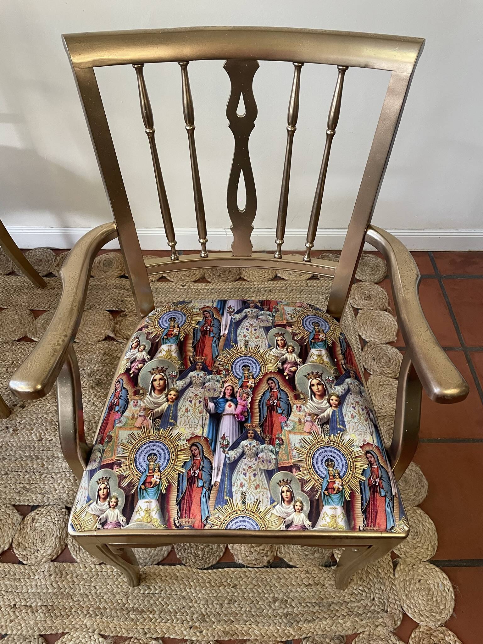 Golden Catholic armchair