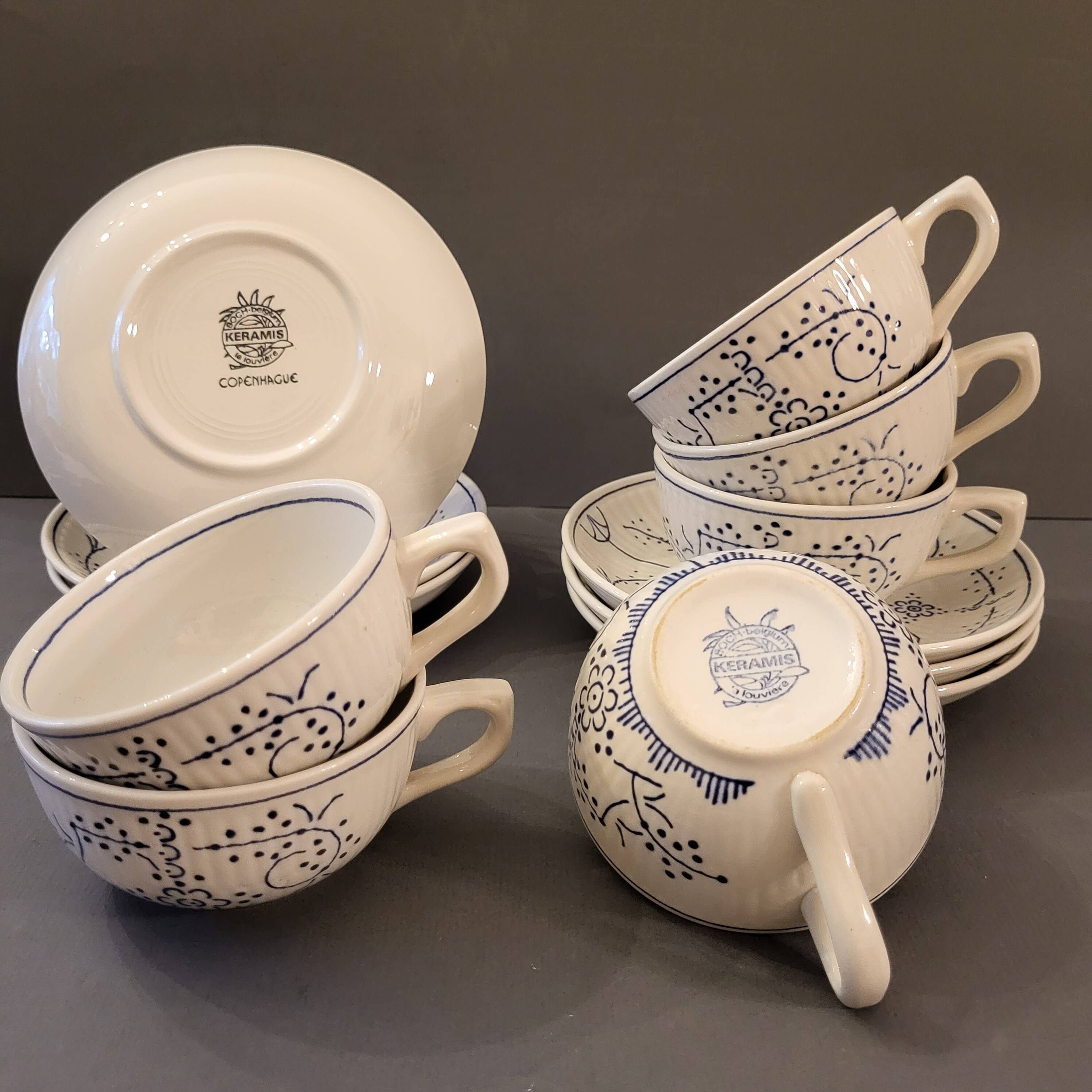 Boch Copenhagen 6 cups & saucers